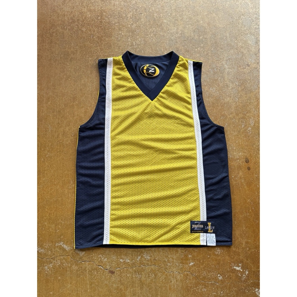 VTG 90s Jerzees Activewear Basketball Warm Up Reversible Jersey Tank Top L